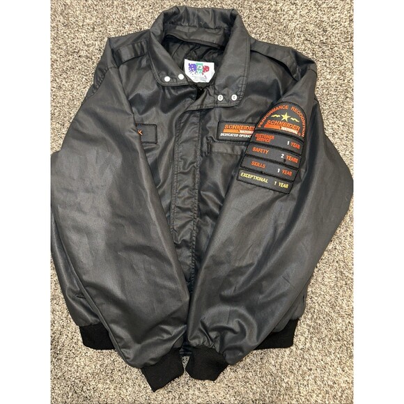 90s Jacket Snap Mens L Patch Logo Schneider National With Linner CHUCK - Picture 7 of 10